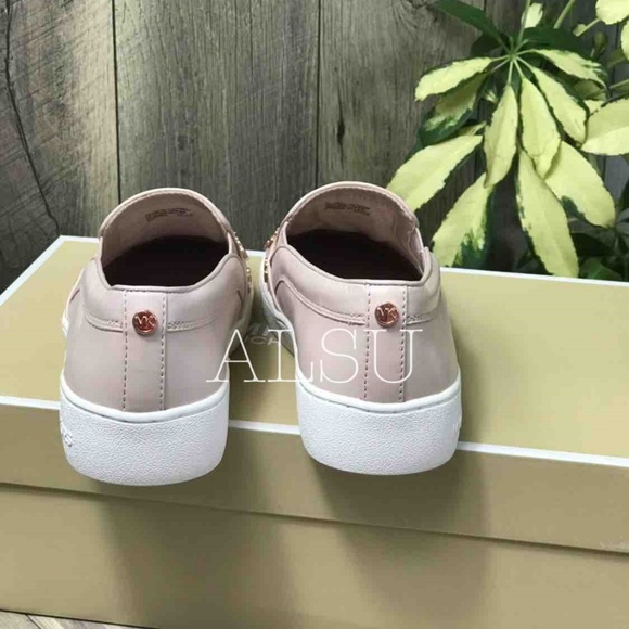 NWT Michael Kors Keaton Slip On Leather Soft Pink - Picture 4 of 8